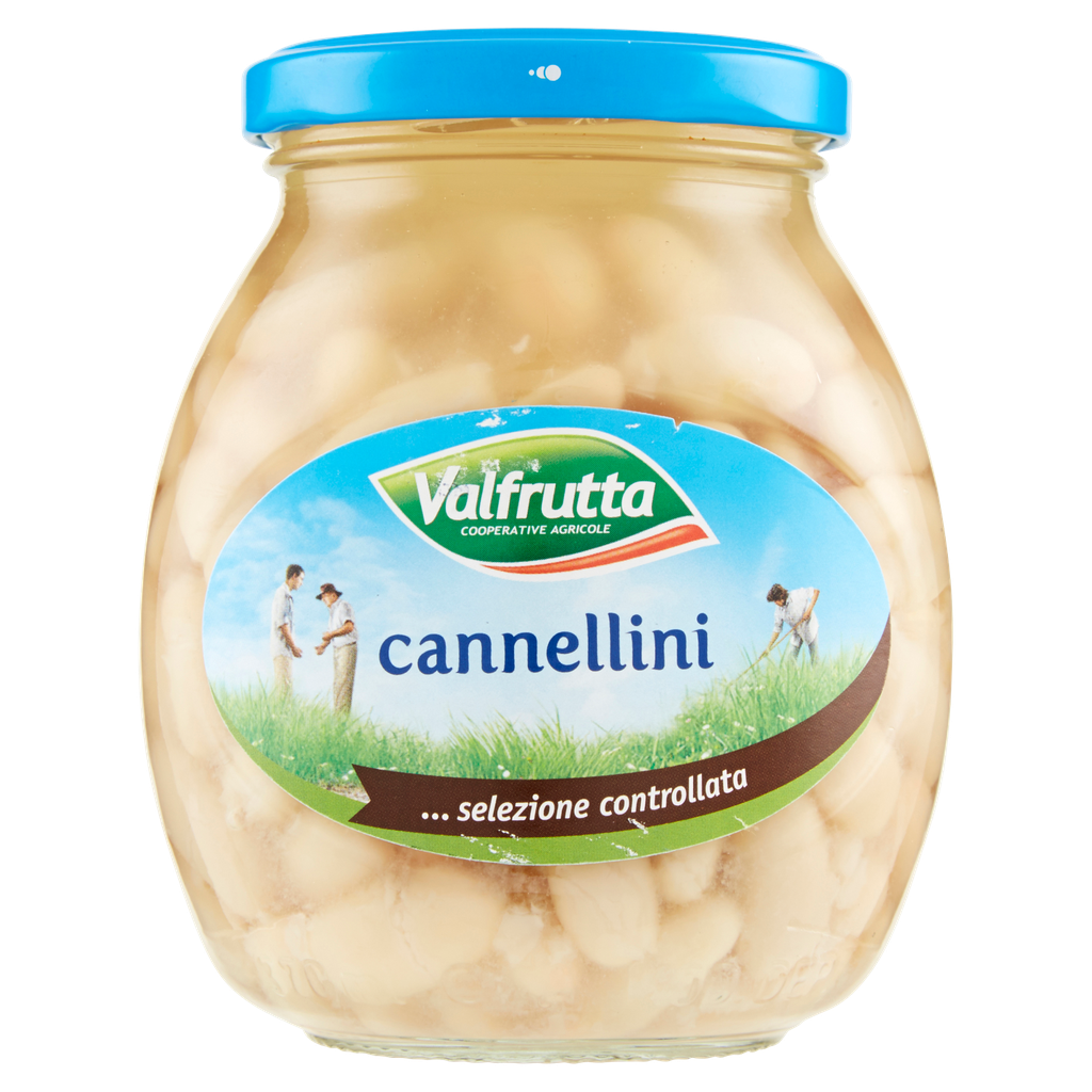 Valfrutta Cannellini-Bohnen im Glas, 370 g, Abtropfgewicht 250 g