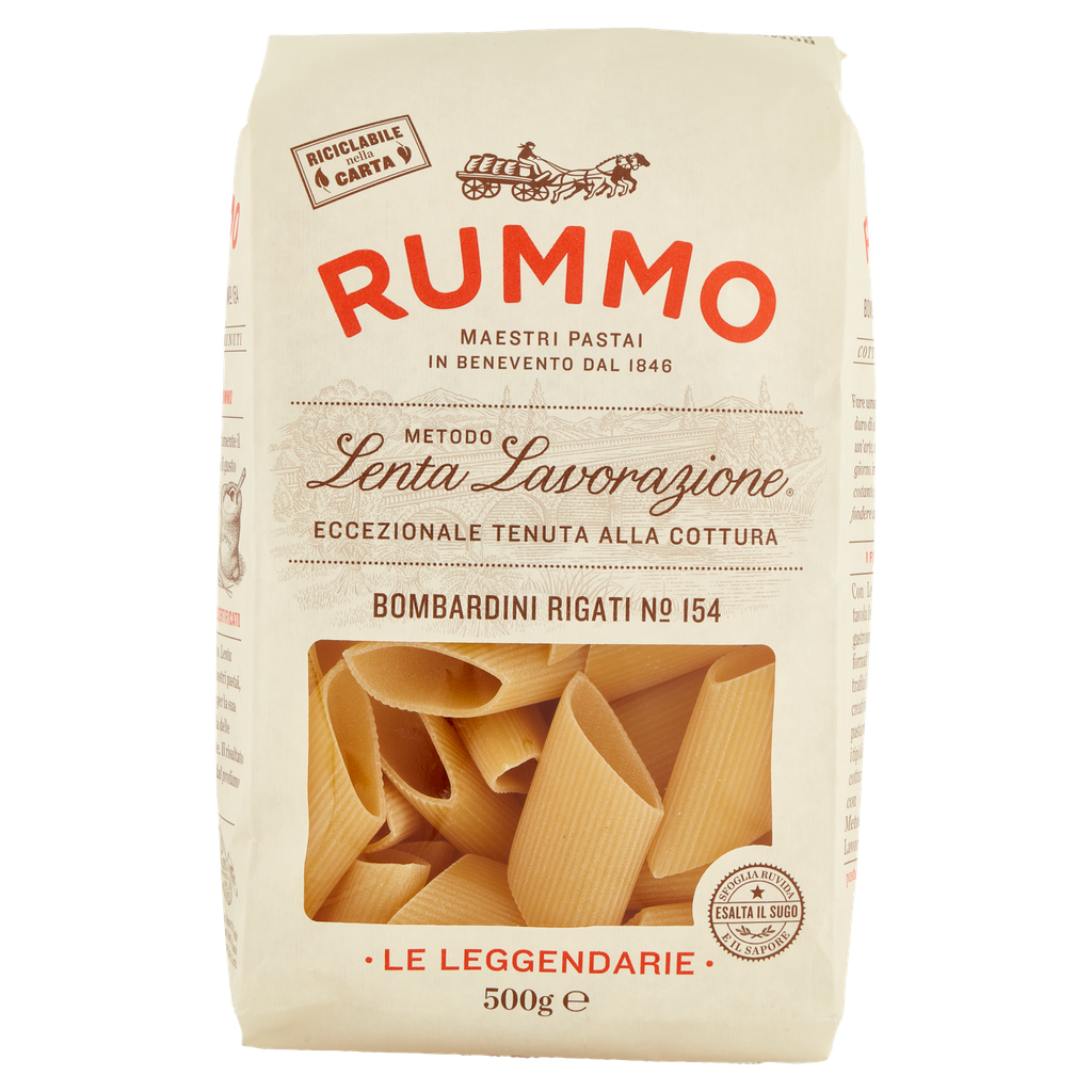 Rummo Bombardoni Nr. 154 – gerillte Hartweizenpasta, 500 g