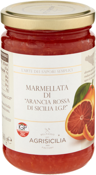 Agrisicilia Blutorangenmarmelade Arancia Rossa di Sicilia IGP, 360 g