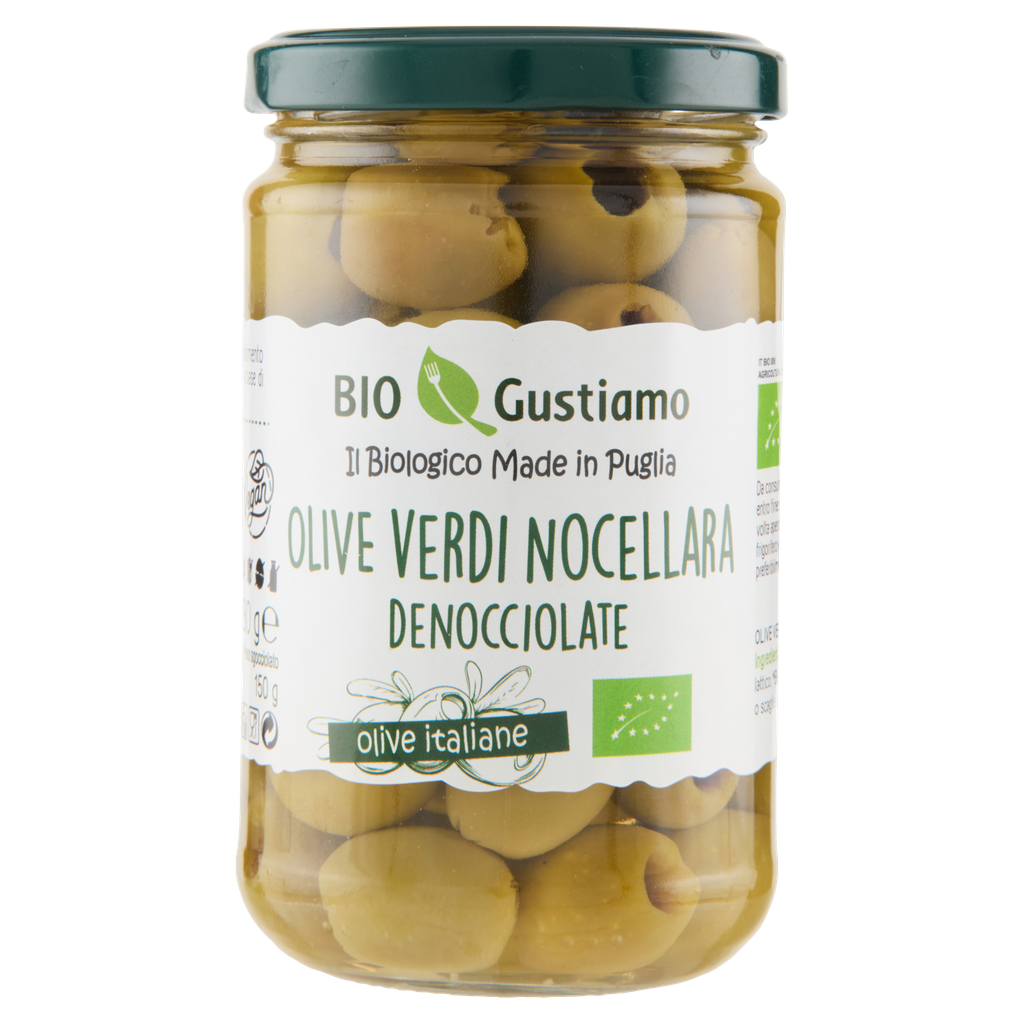 Bio Gustiamo Olive Nocellara denocciolate 280 g – olive verdi biologiche
