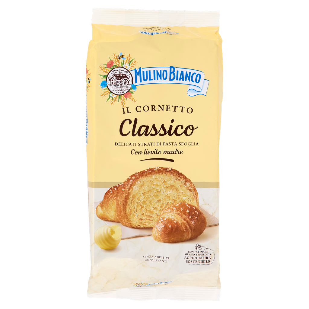 Mulino Bianco Cornetti Classici 6 x 40 g – Brioche aus Blätterteig