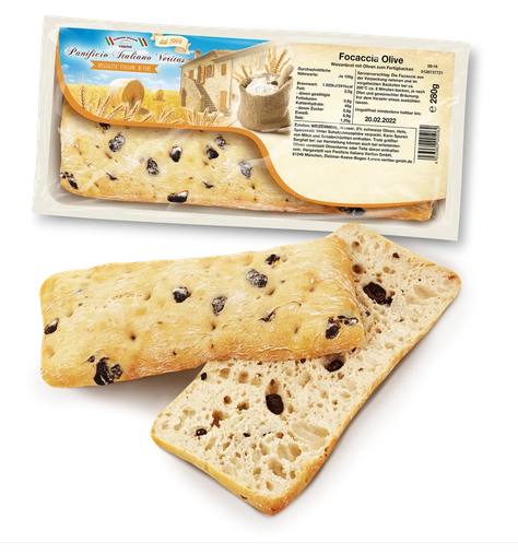 Focaccia Olive von Panificio Italiano Veritas – italienisches Olivenbrot