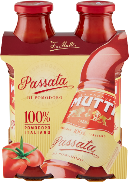 Mutti Passata di pomodoro 2 x 400 g – rote Flaschen