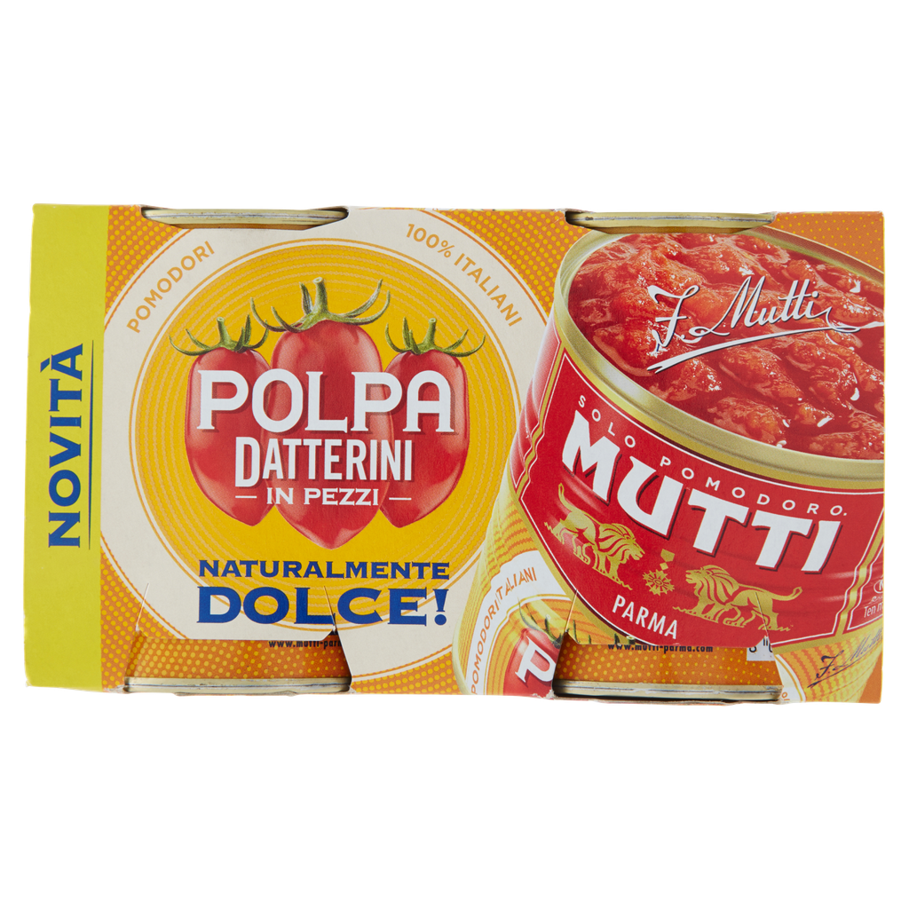 Mutti Polpa Datterini Tomatenfruchtfleisch in Stücken, 2 x 300 g