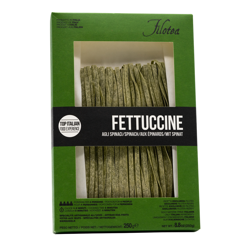 Filotea Fettuccine Spinaci – grüne Eierbandnudeln mit Spinat, 250 g