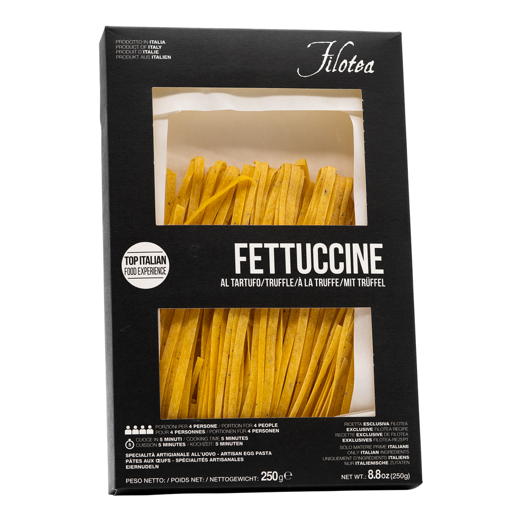 Filotea Fettuccine Tartufo – Eierpasta mit schwarzem Sommertrüffel, 250 g