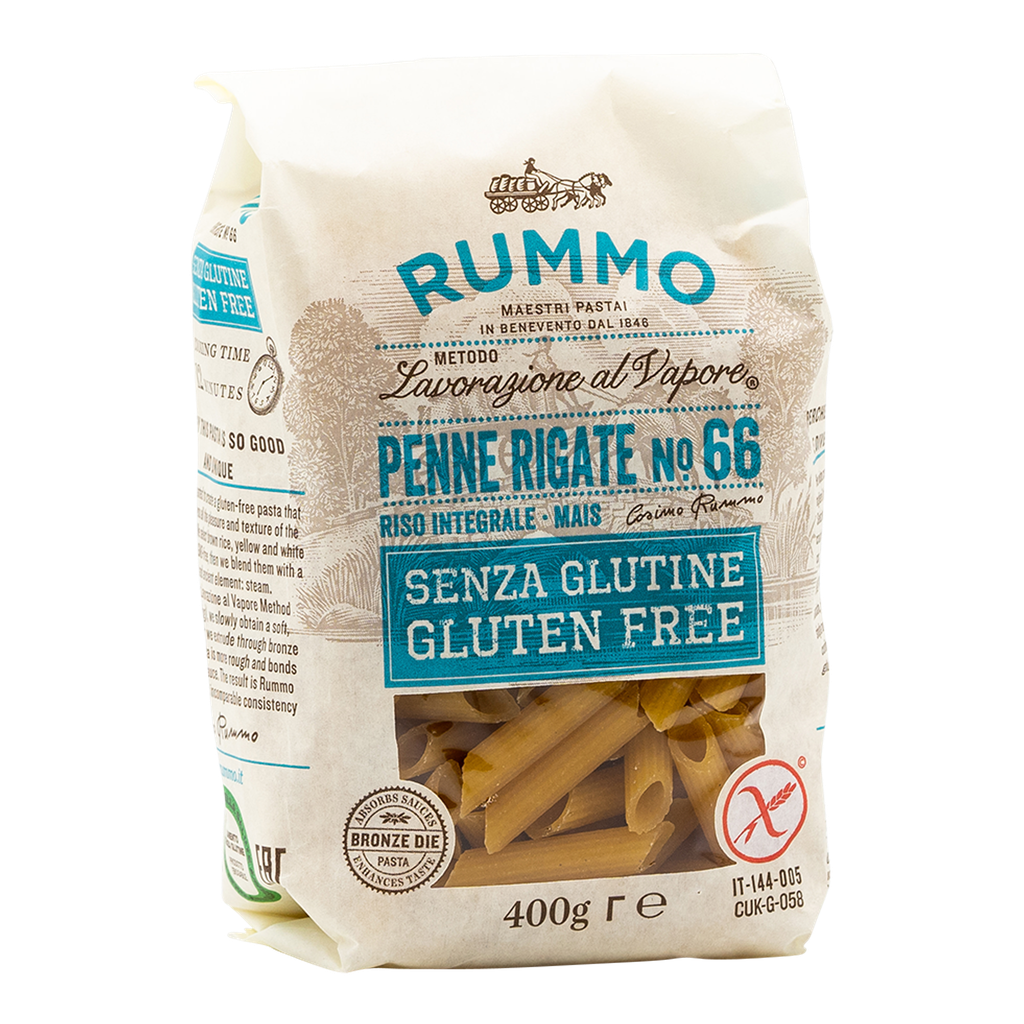 Rummo glutenfreie Penne Rigate Nr. 66 aus Reis und Mais, 400 g