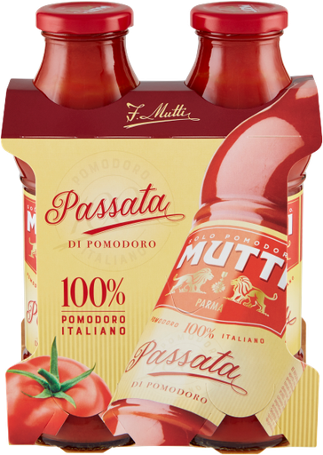 Mutti Passata di pomodoro 2 x 400 g – rote Flaschen