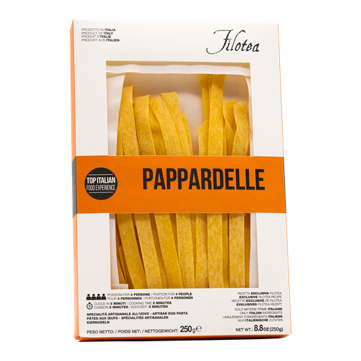 Filotea Pappardelle – breite italienische Eierbandnudeln, 250 g